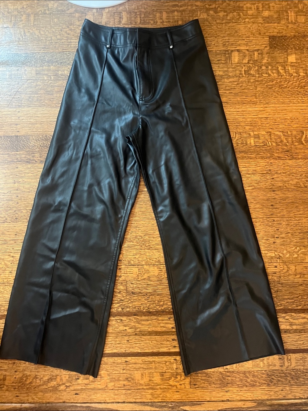 Zara Black Faux Leather Flared women’s Pants